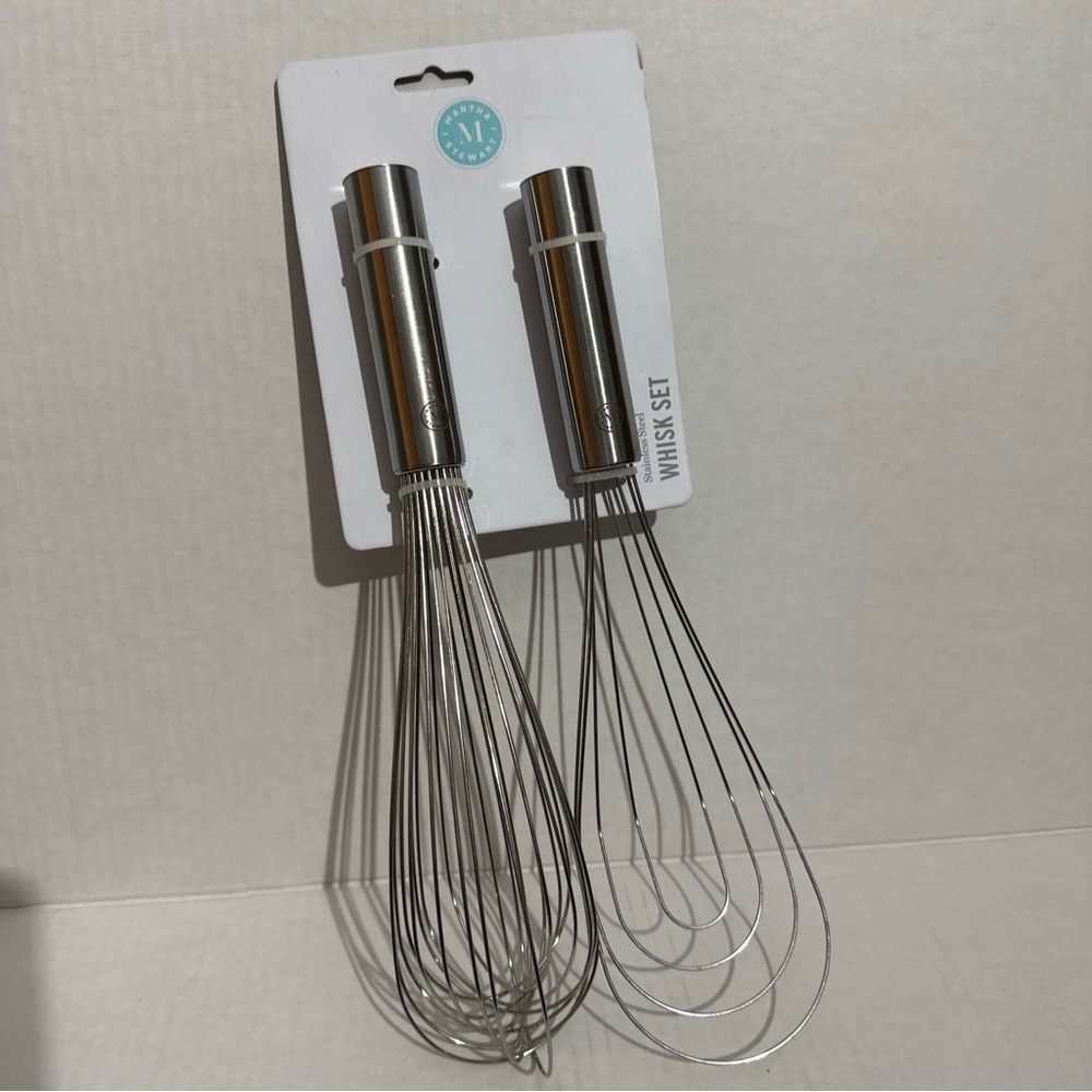 Martha Stewart Whisk Set Stainless Steel 2 Piece Set Brand New